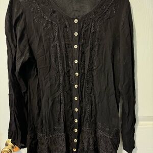 Mexicali Blues Women's Hippy Tunic, Black Size M